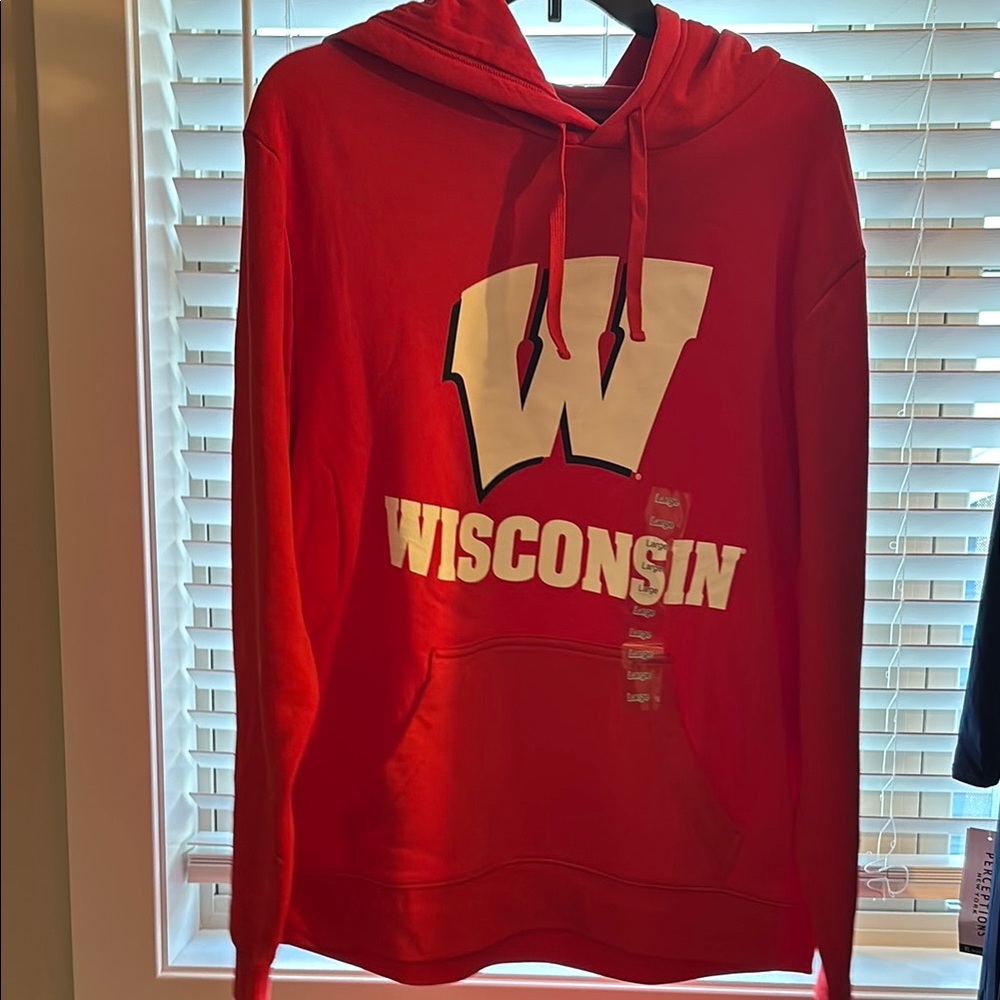Red Wisconsin Hoodie